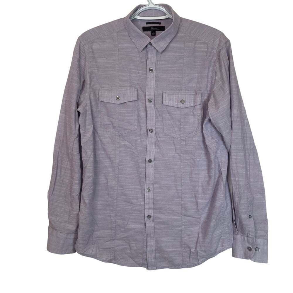 Marc Anthony Purple Slim Fit Long Sleeved Casual Button Down Shirt Size Small